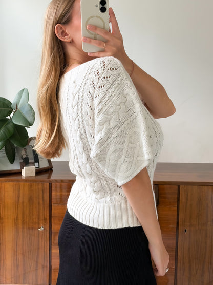 Taliowany sweter o kroju nietoperza XS-S