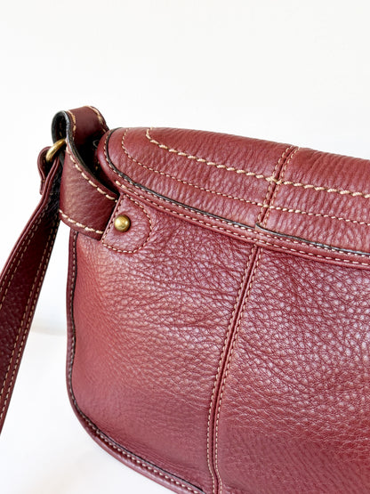 FOSSIL burgundowa torebka ze 100% skóry naturalnej