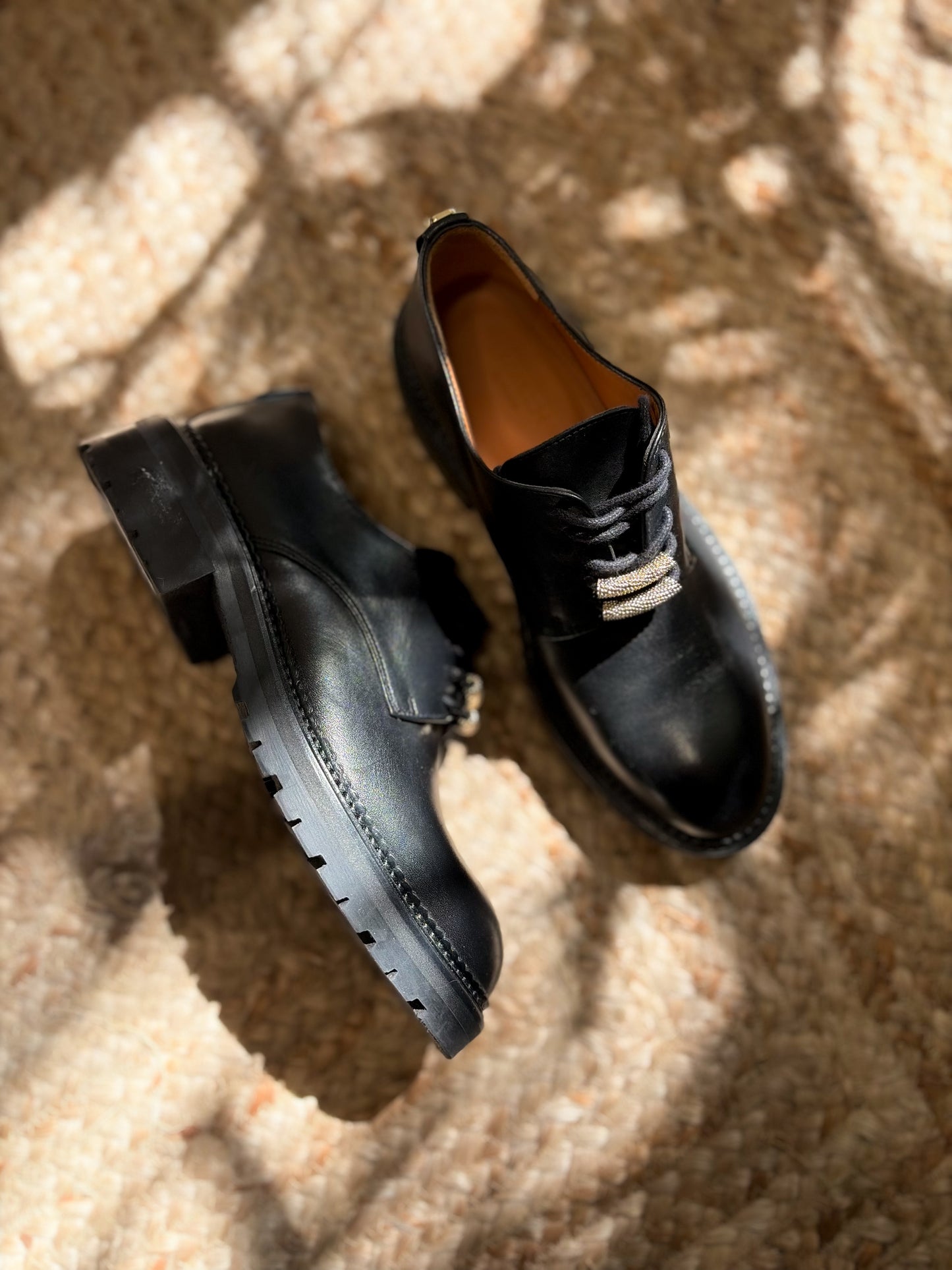Emblem by Minelli skórzane derby chunky minimalistyczne | 36,5-37