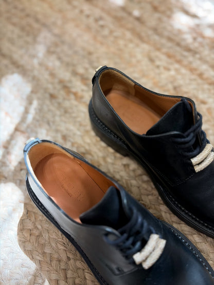 Emblem by Minelli skórzane derby chunky minimalistyczne | 36,5-37