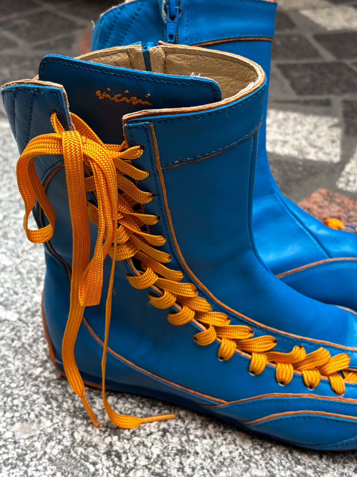 Giuseppe Zanotti niebieskie skórzane sneakers 37