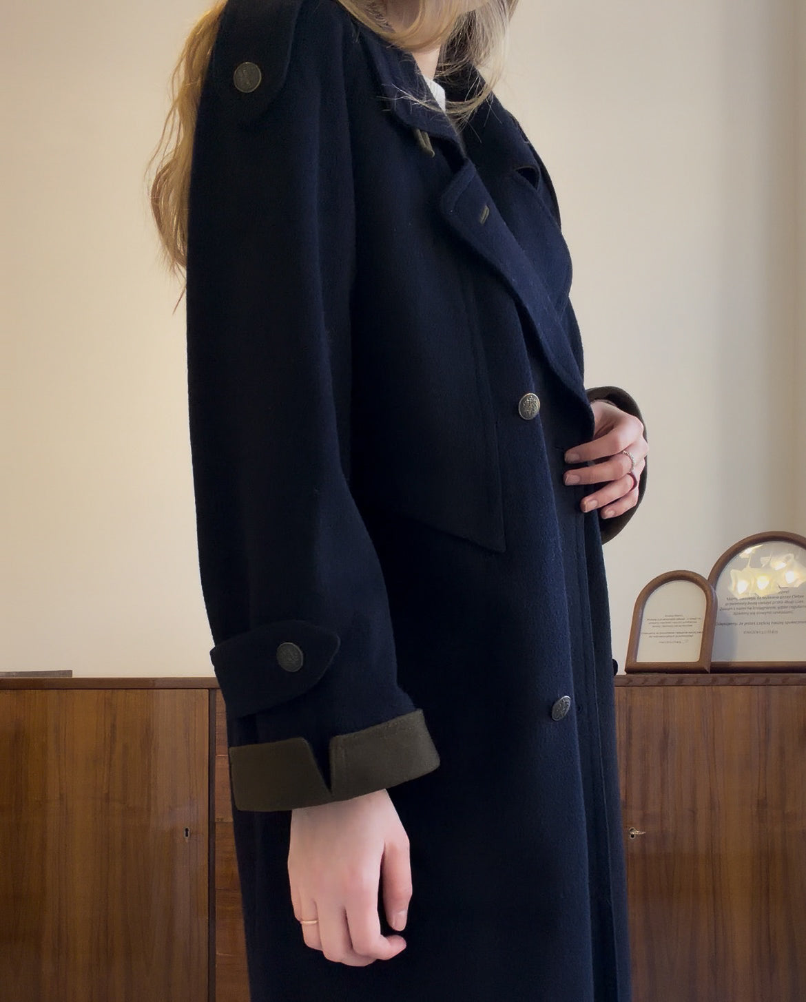 Płaszcz vintage z pagonami | M-L